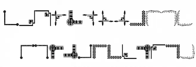 Vintage Decorative Corners 9 Font Litere mici