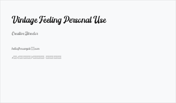 Vintage Feeling Personal Use Business Card