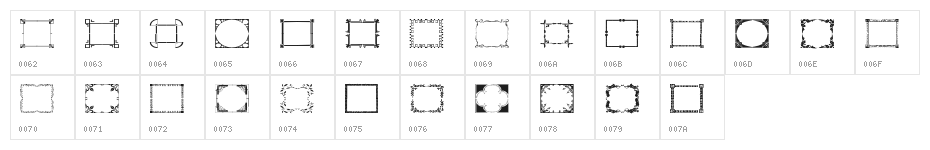 Vintage Frames 10 Character Map