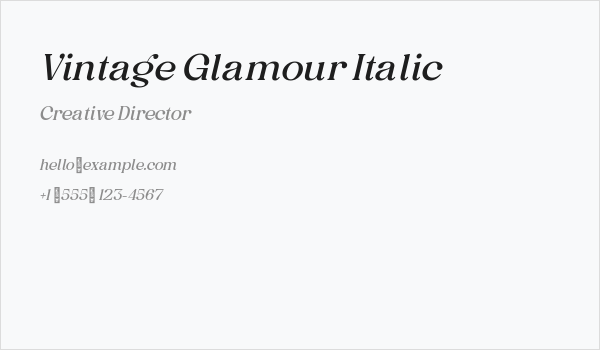 Vintage Glamour Italic Business Card
