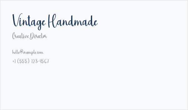 Vintage Handmade Business Card