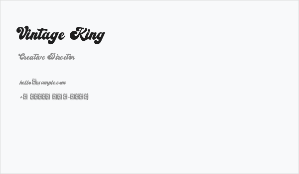 Vintage King Business Card