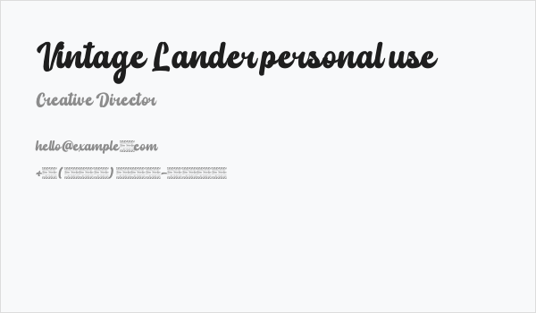 Vintage Lander personal use Business Card