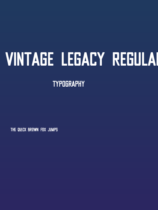 Vintage Legacy Regular Poster