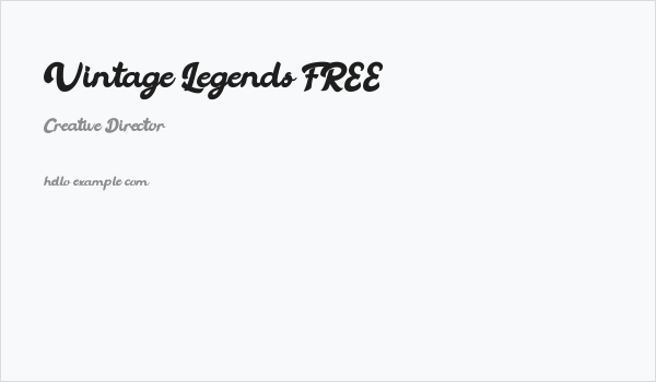 Vintage Legends FREE Business Card