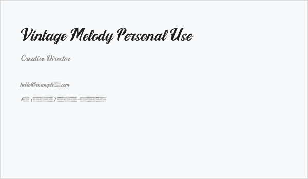 Vintage Melody Personal Use Business Card