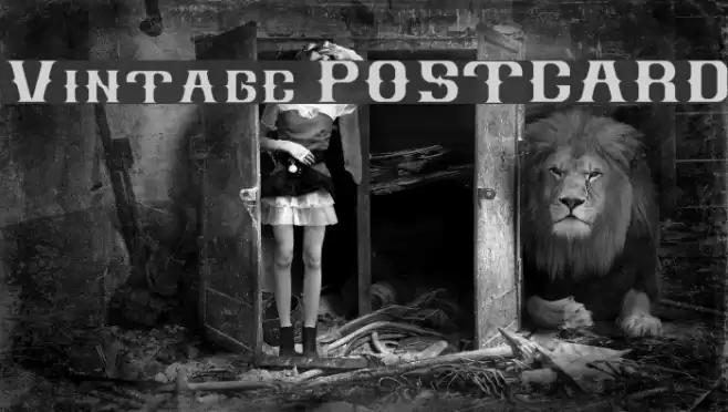 Vintage POSTCARD Font examples