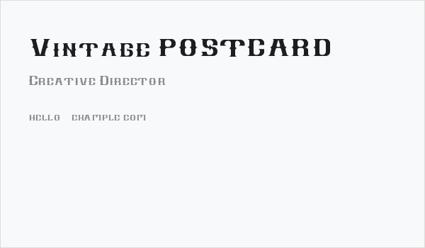 Vintage POSTCARD Business Card