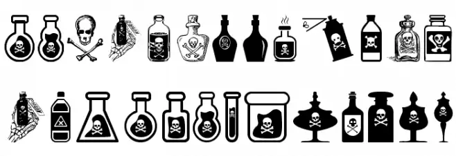 Vintage Poison Polices MAJUSCULES