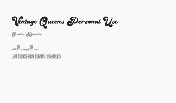 Vintage Queens Personal Use Business Card