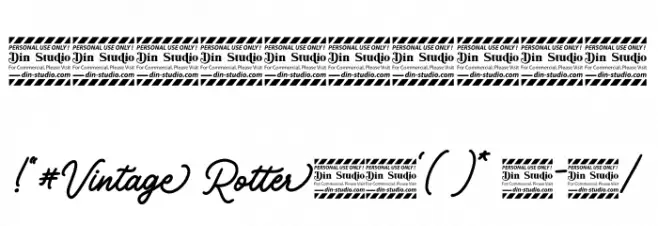 Vintage Rotter Personal Use Font OTHER CHARS