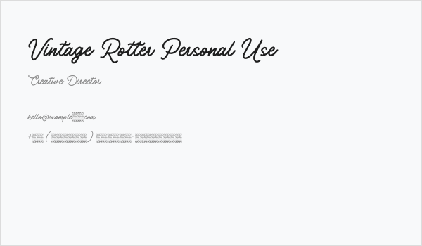 Vintage Rotter Personal Use Business Card