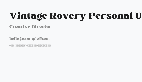 Vintage Rovery Personal Use Business Card