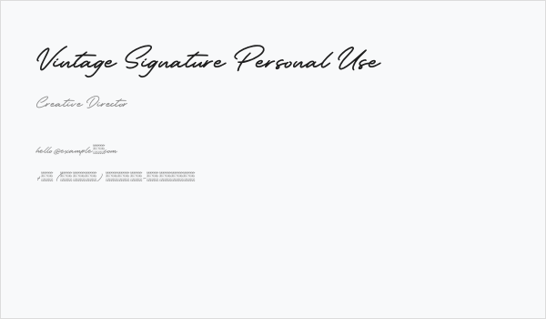 Vintage Signature Personal Use Business Card