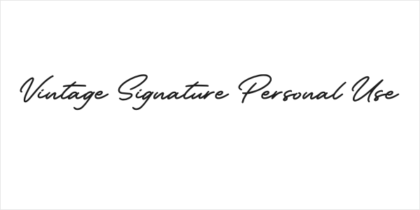 Vintage Signature Personal Use Logo
