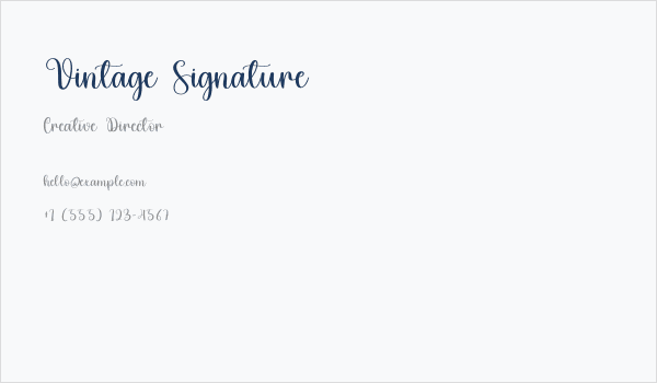 Vintage Signature Business Card