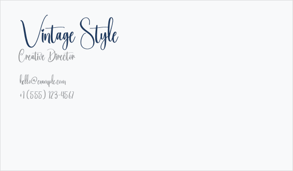 Vintage Style Business Card