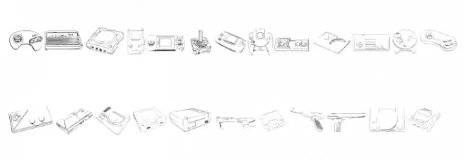 Vintage Video Games Schriftart Groß
