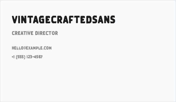 VintageCraftedSans Business Card