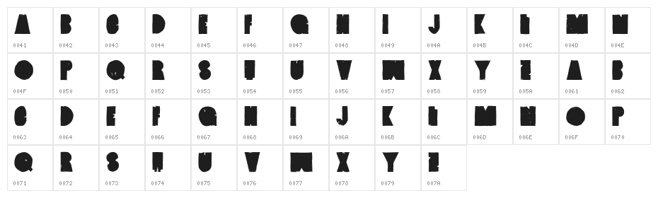 VintageDenim-SetB Character Map