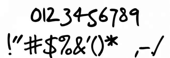 Vintly's Hand Font OTHER CHARS