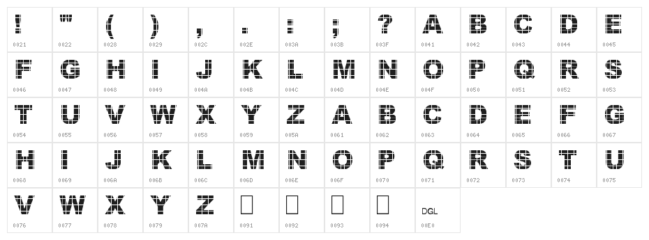 Vinyl Tile Character Map