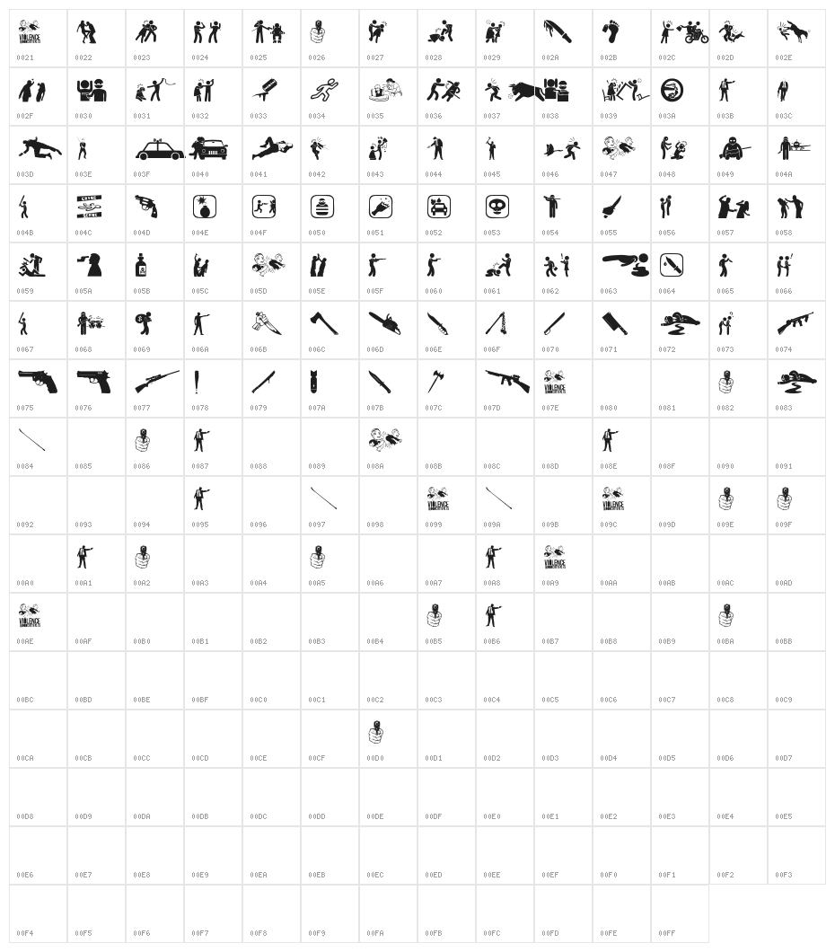 Violence Character Map