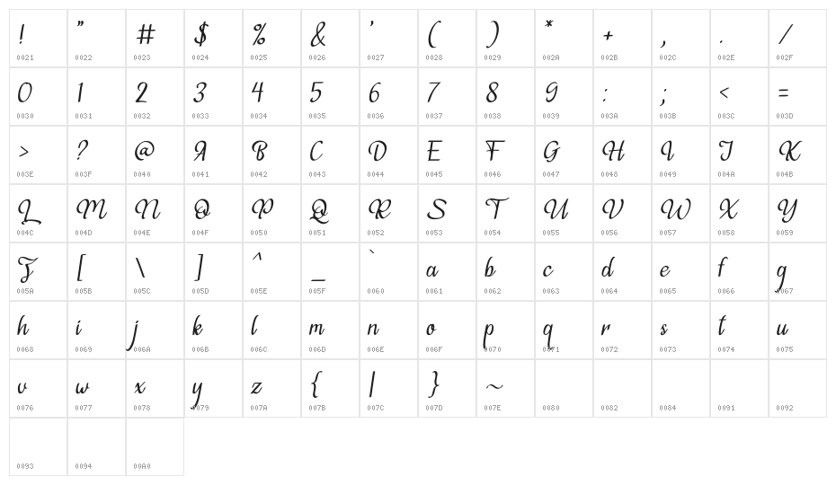 Violleva FREE Character Map