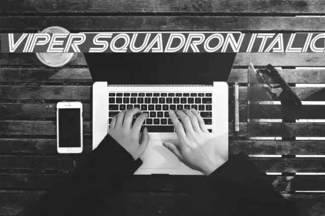 Viper Squadron Italic Font examples