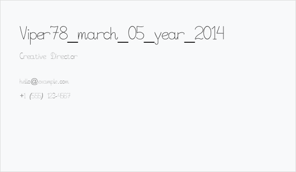 Viper78_march_05_year_2014 Business Card