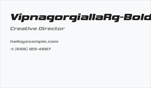 VipnagorgiallaRg-BoldItalic Business Card