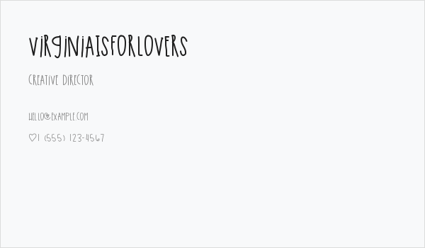 VirginiaIsForLovers Business Card