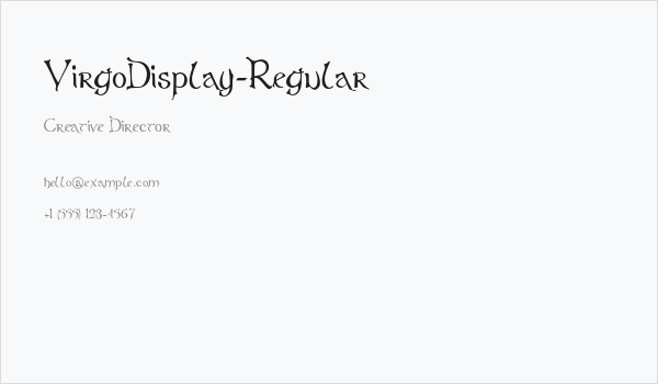 VirgoDisplay-Regular Business Card