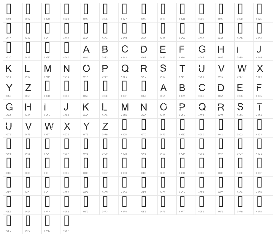 Virtual Bliss Character Map