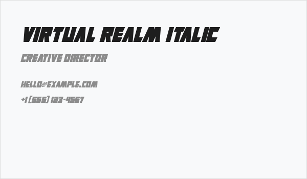 Virtual Realm Italic Business Card