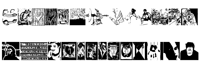 VirtualWoodcuts Font LOWERCASE