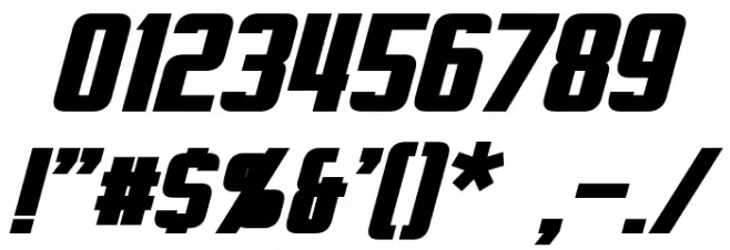 Virtucorp Bold Italic Font OTHER CHARS