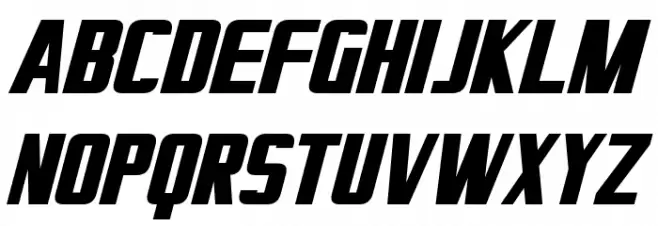 Virtucorp Bold Italic Font Litere mari