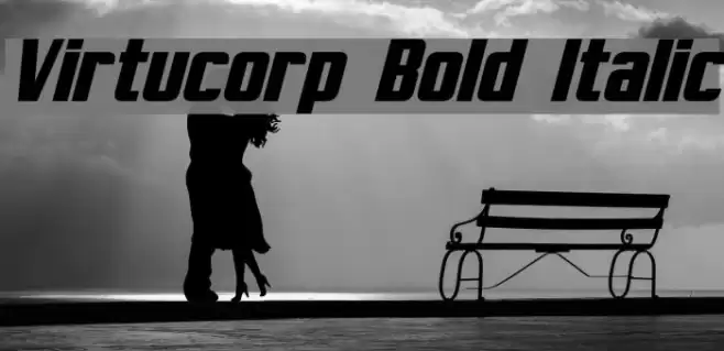 Virtucorp Bold Italic Font examples