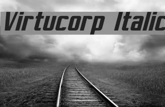 Virtucorp Italic Font examples