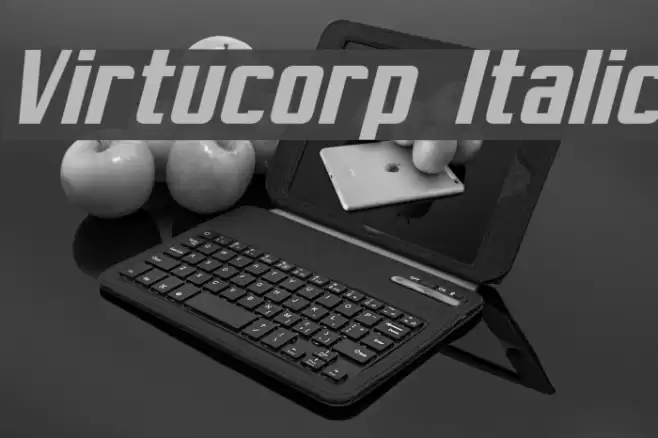 Virtucorp Italic Font examples