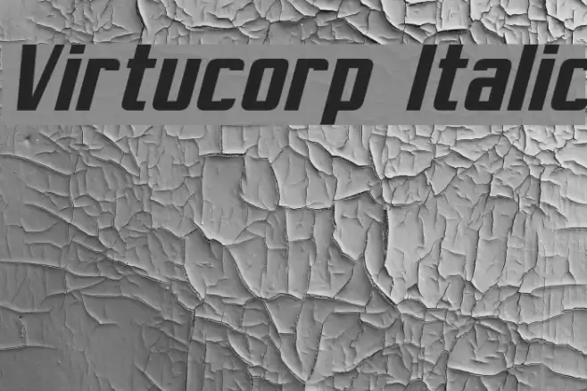 Virtucorp Italic Font examples
