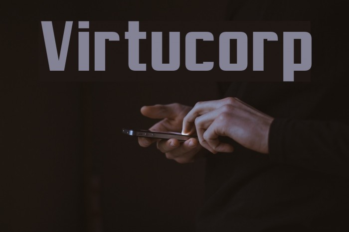 Virtucorp Font examples