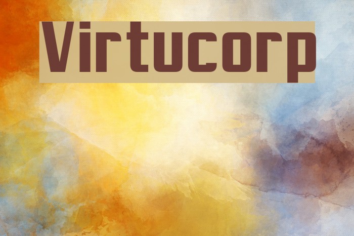 Virtucorp Font examples