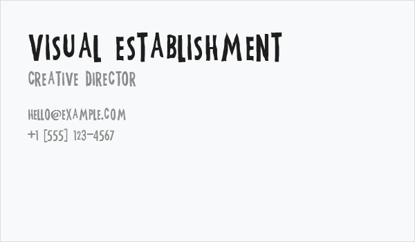 Visual Establishment Business Card
