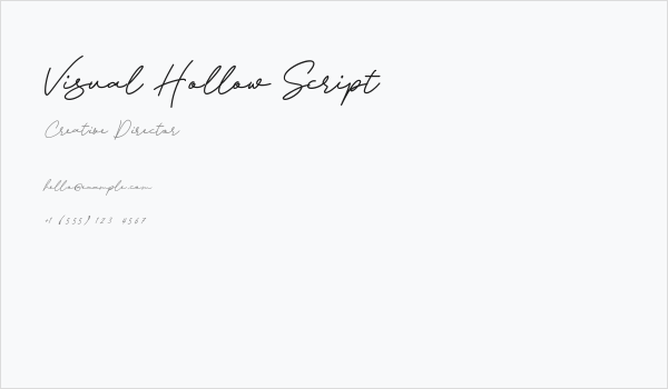 Visual Hollow Script Business Card