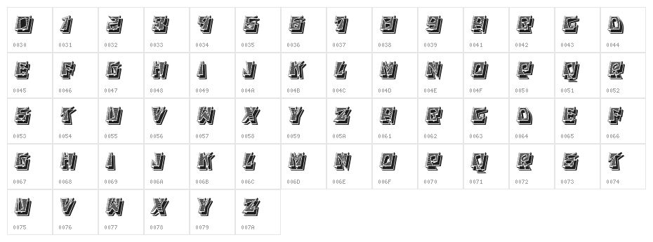 Vitamin Regular Character Map