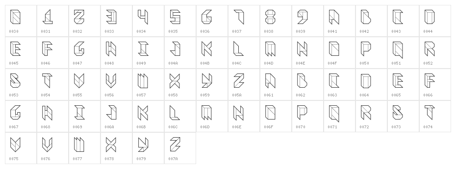 Vitreous Medium Character Map