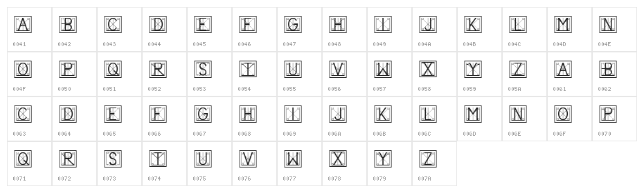Vitruvian Regular Character Map