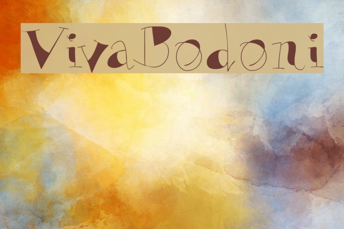 VivaBodoni Font examples